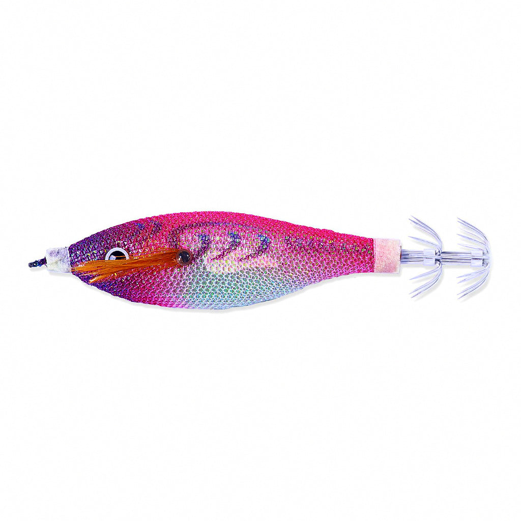 Glow Wooden Shrimp Squid Jig, Round Belly, Horizontal Style – option photo