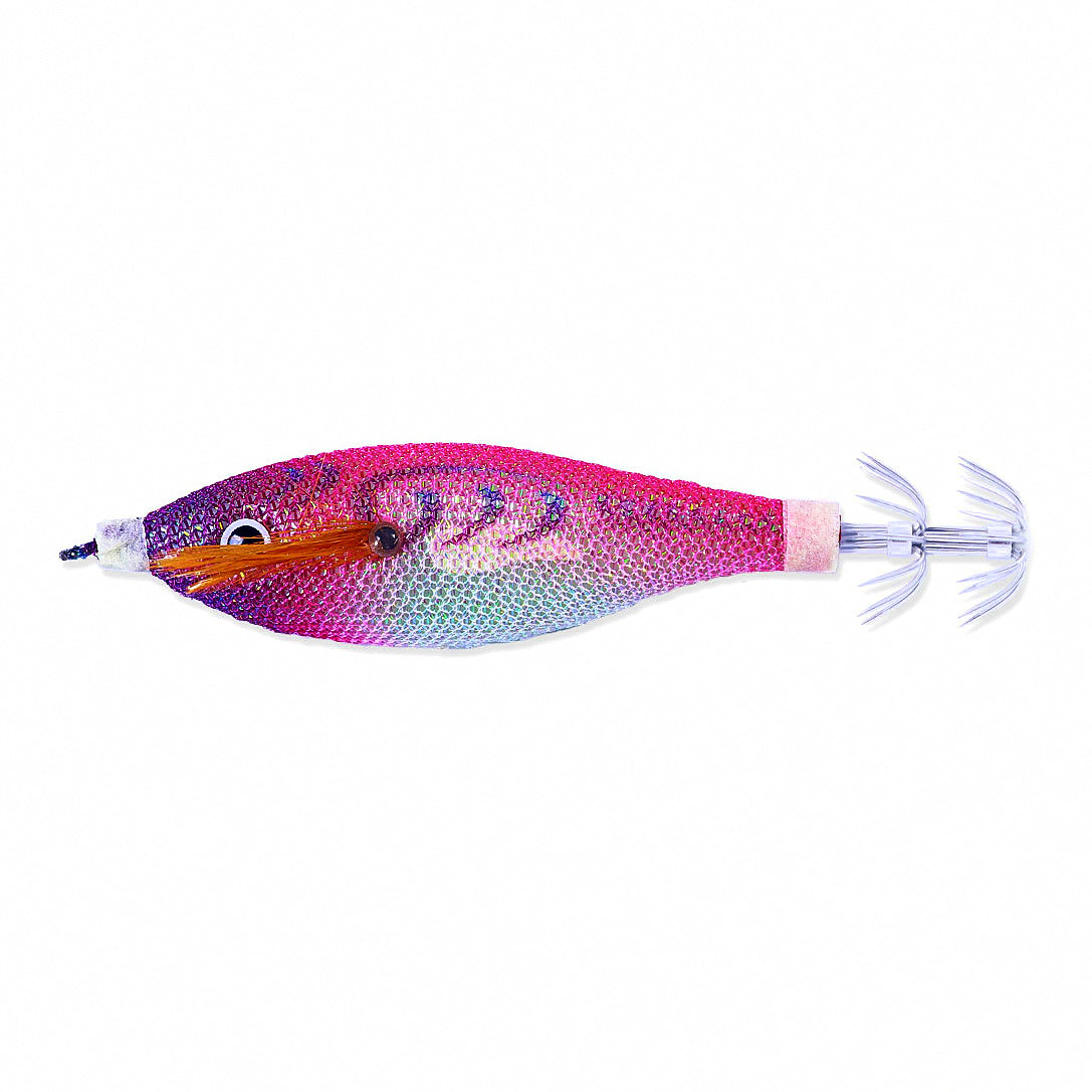 Glow Wooden Shrimp Squid Jig, Round Belly, Horizontal Style – option photo