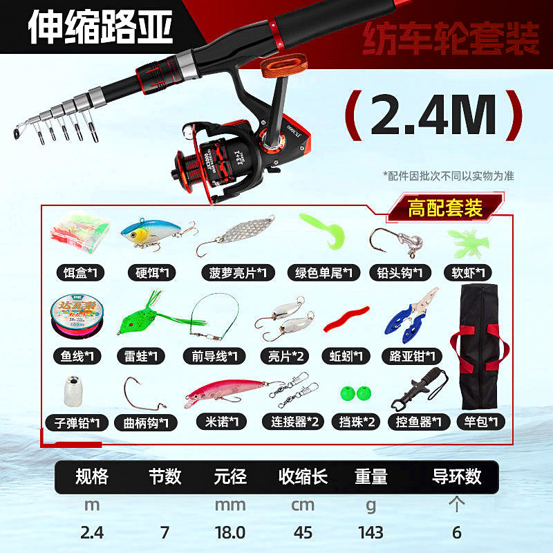 Telescopic Rod and Reel Combo, 1.6–2.7 m (5.2–8.9 ft) – option photo