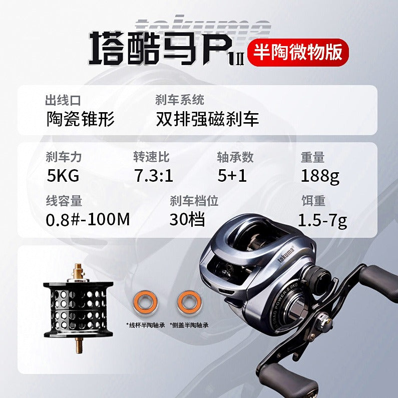 P1 Gen 2 Round Baitcasting Reel, 7.3:1, Metal Spool – option photo