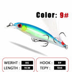 Minnow Hard Bait with Feather Hook, 9 cm (3.5 in), 8 g (0.28 oz) – option photo
