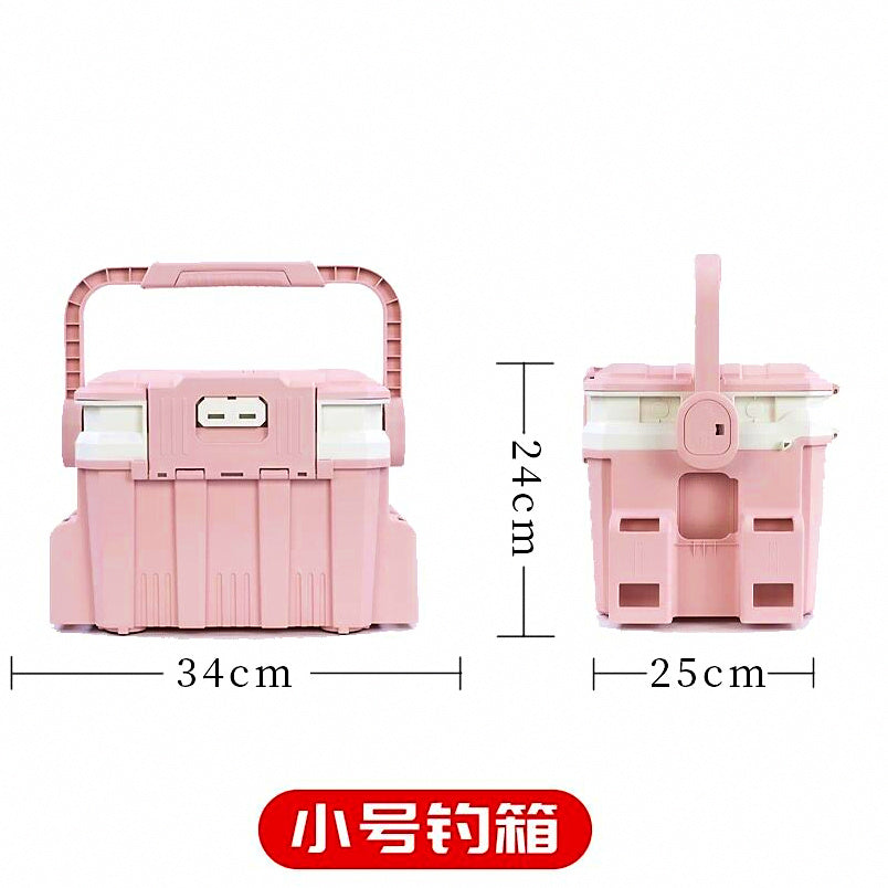 Hard Plastic Fishing Tackle Box, Sit-On Lid, Large & Small – option photo