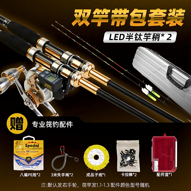 Raft Fishing Rod & Digital Reel Combo, 2-Piece Titanium Tip – option photo