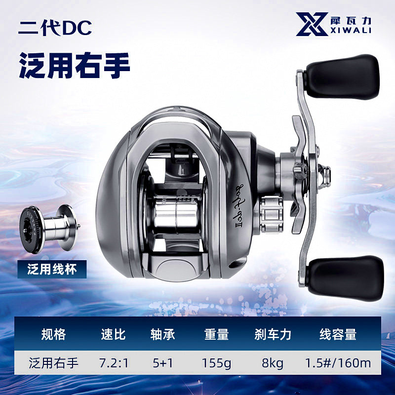 DC Round Baitcasting Reel, 7.2:1 Gear Ratio, 6 Bearings – option photo