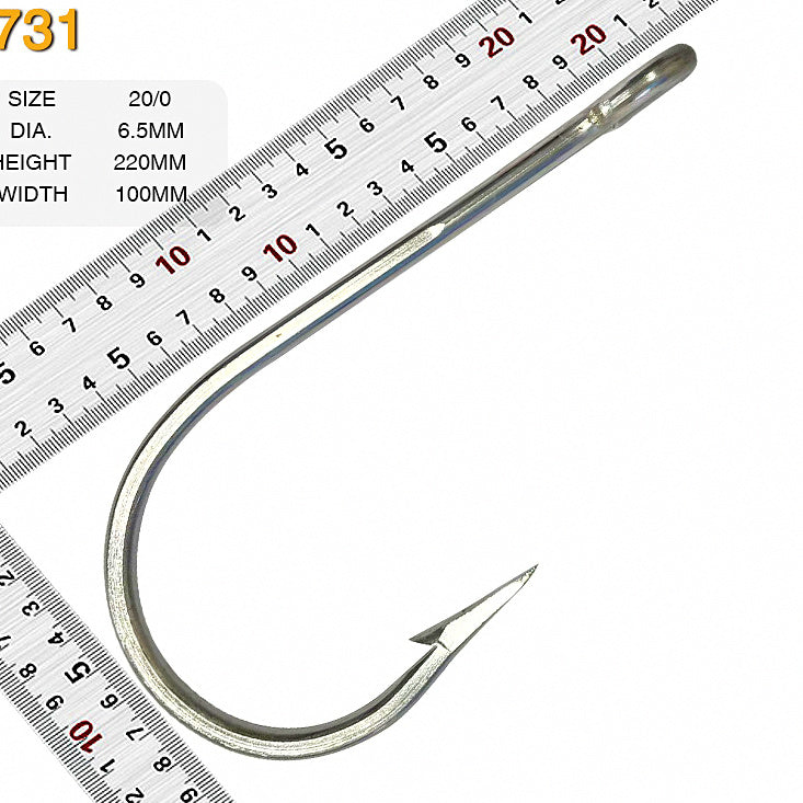 Stainless Steel Barbed Saltwater Hook, 7731SS, 5/0–20/0 – option photo