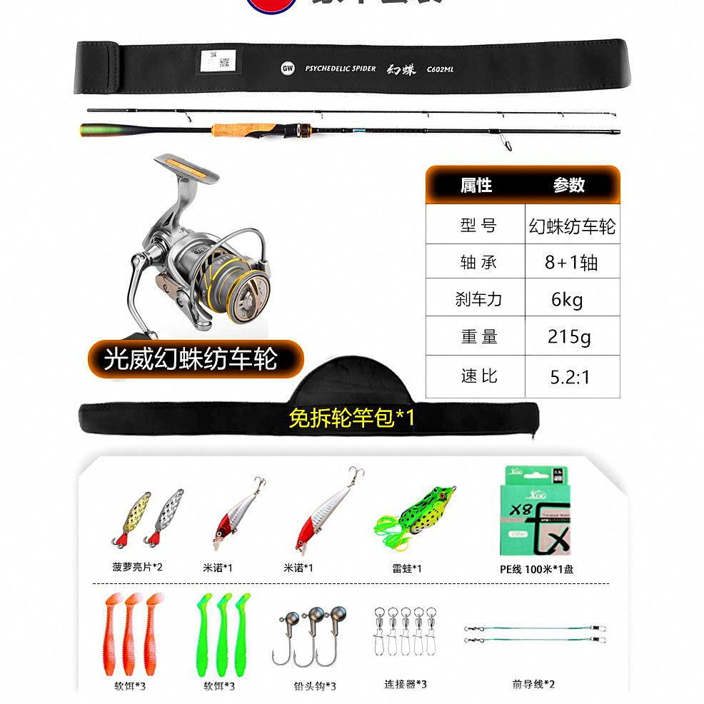 2-Piece Carbon Lure Rod, UL/L/ML, 1.5–2.4 m (4.9–7.9 ft) – option photo