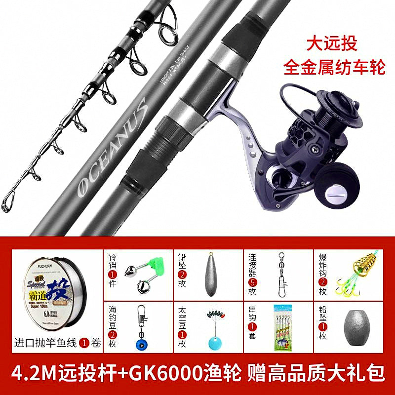 Carbon Surf Casting Rod, 4-Piece, 2.1–5.4 m (6.9–17.7 ft) – option photo
