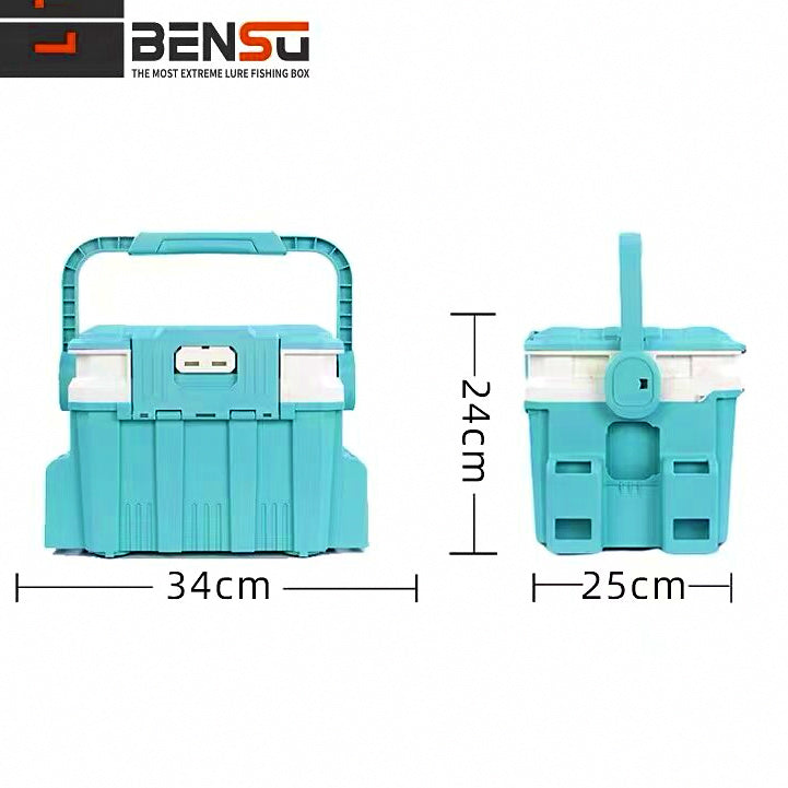 Hard Plastic Fishing Tackle Box, Sit-On Lid, Large & Small – option photo